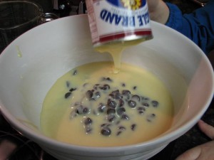 fudge 3 - adding condensed milk