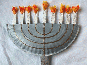 Hanukkah Crafts - Paper Plate Menorah